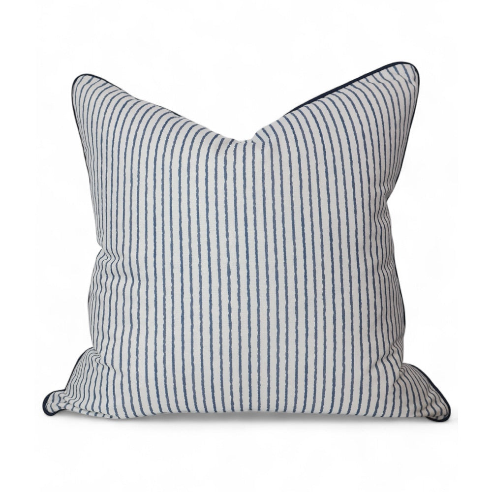 Indigo Ink Stripe Cushion