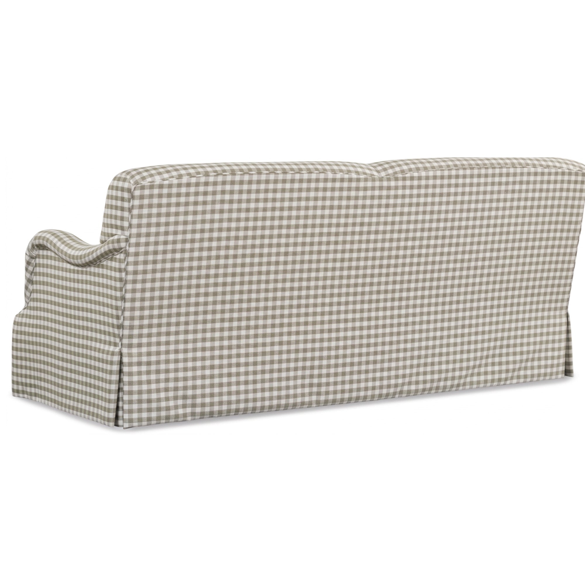 Lou Skirted Sofa in Petite Natural Gingham