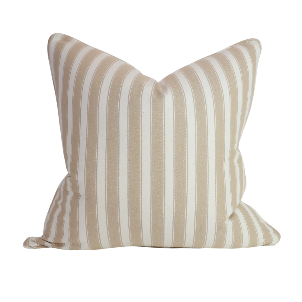 Mocha Wide Block Stripe Cushion