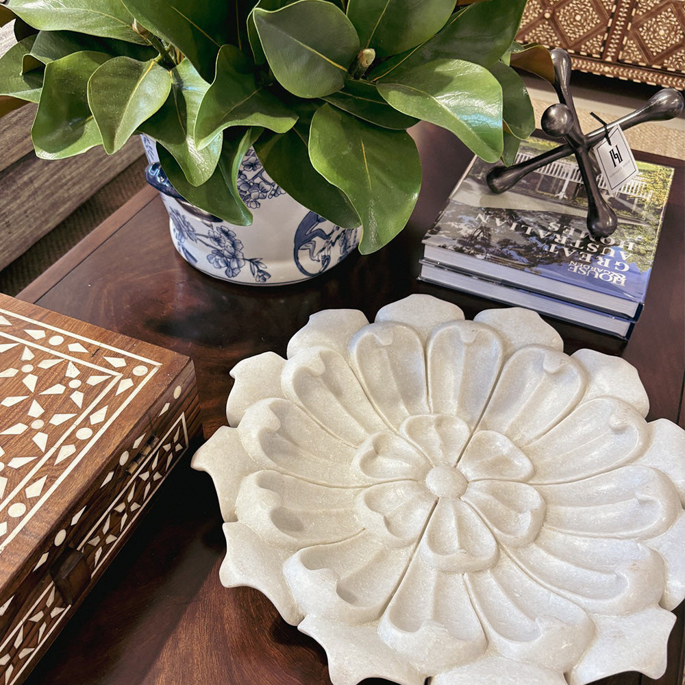 Marble Detailed Flower Bowl