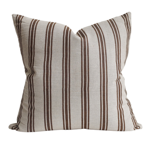 Maria Choc Striped Cushion