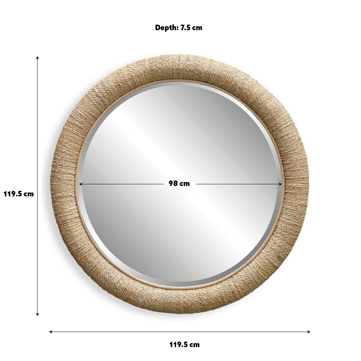 Mariner Round Mirror Natural