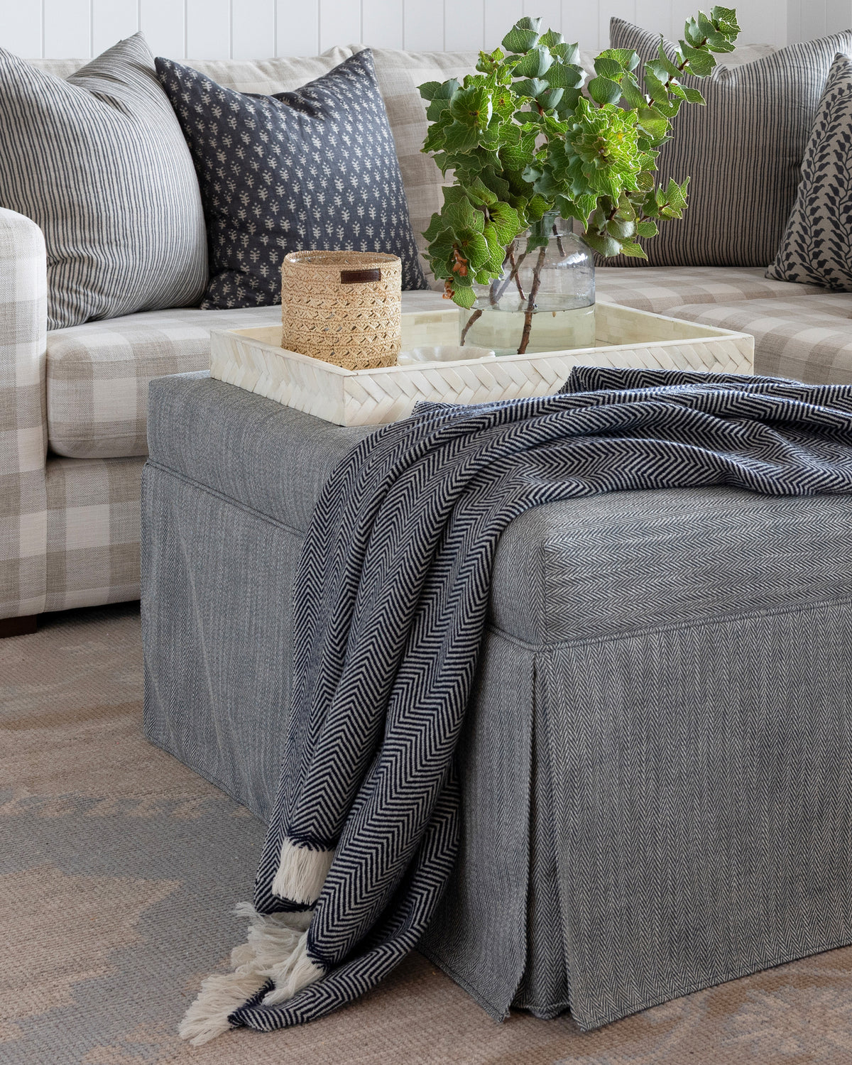 Herringbone Throw Navy