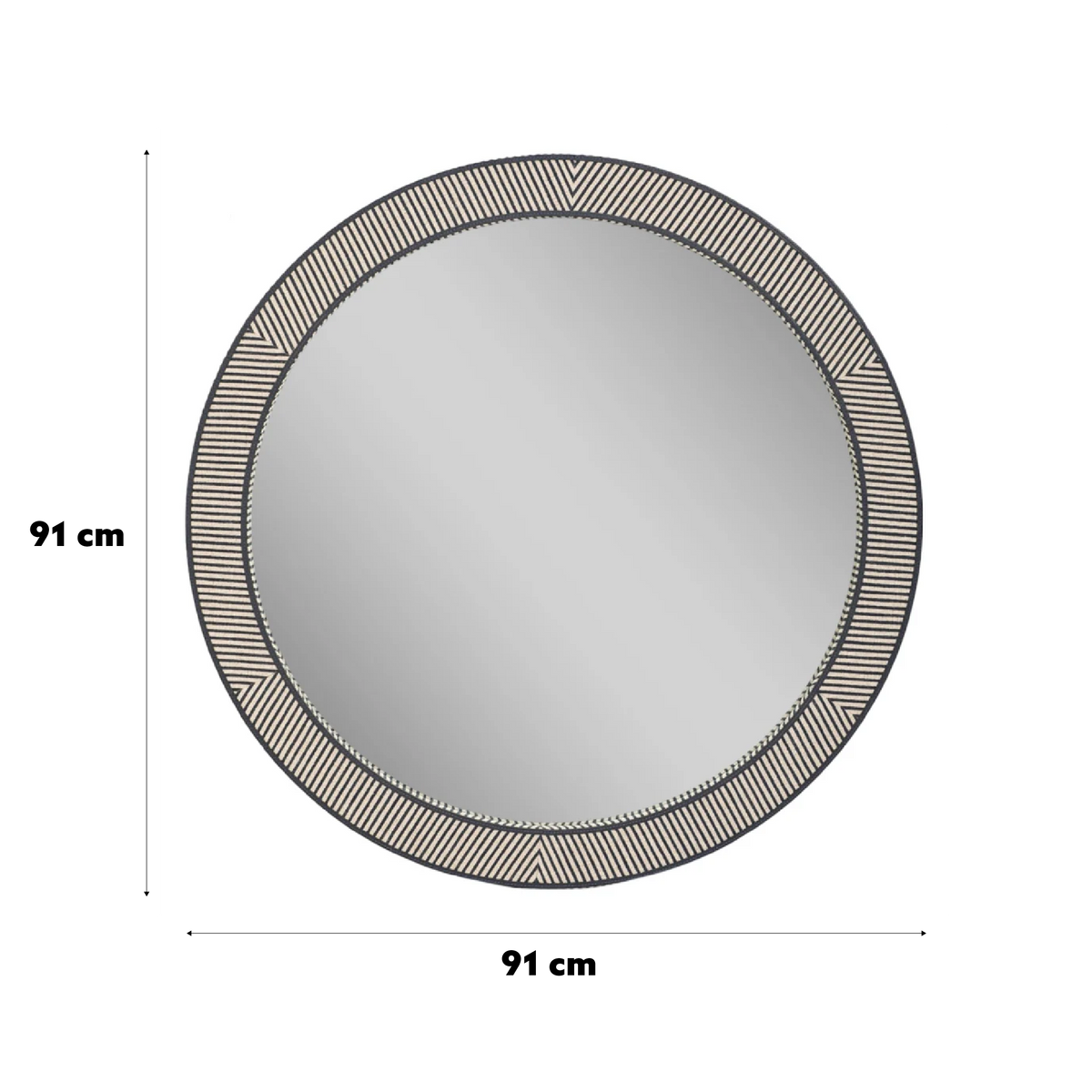 Navy Striped Jute Mirror