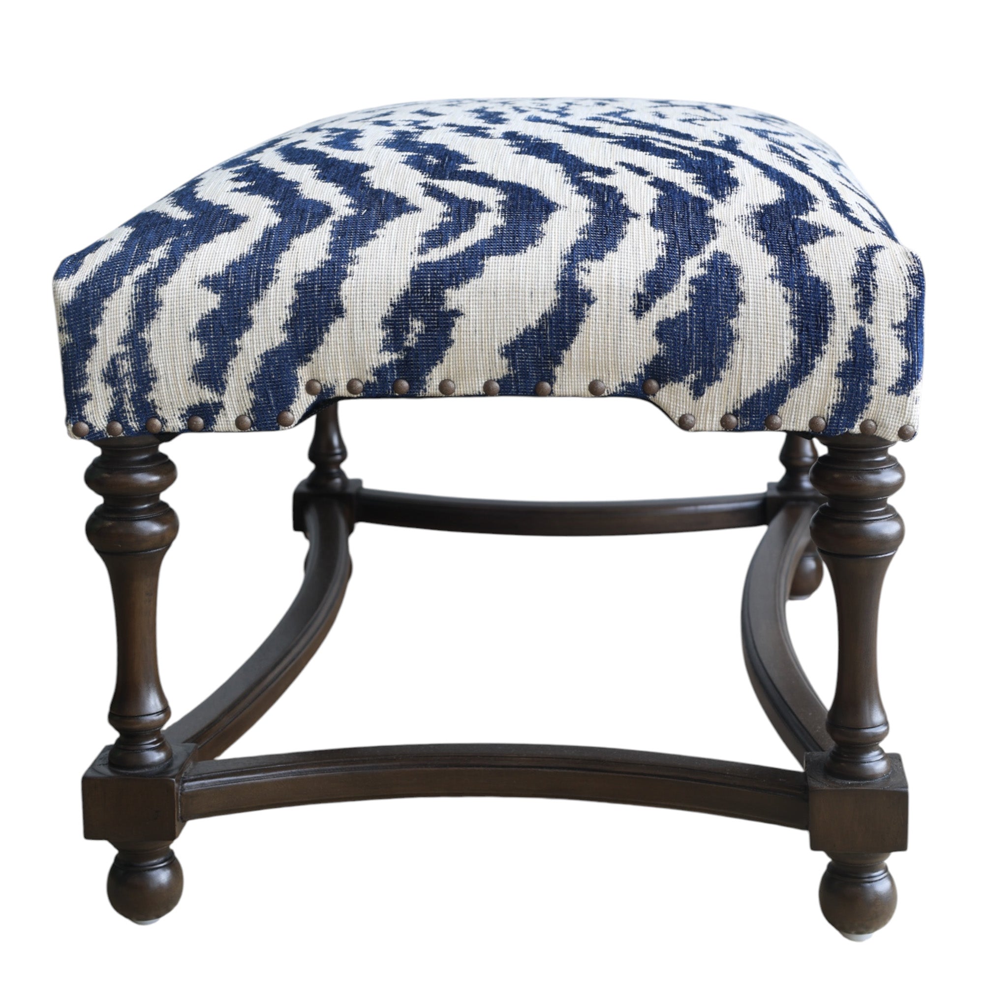 Navy Zebra Winston Ottoman