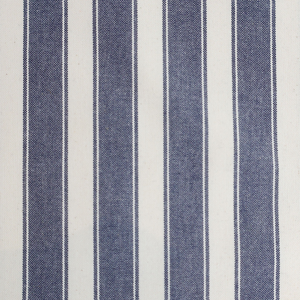 Navy Wide Block Stripe Cushion