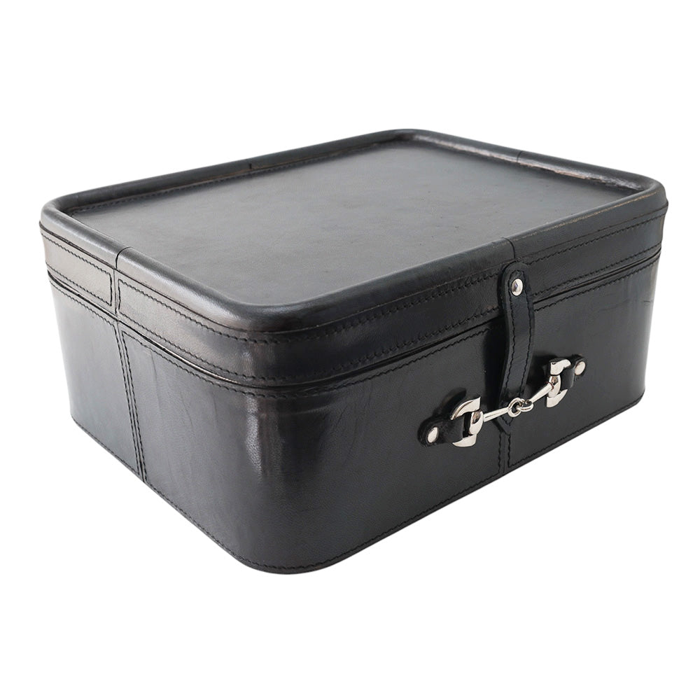 Navy & Silver Leather Box LGE