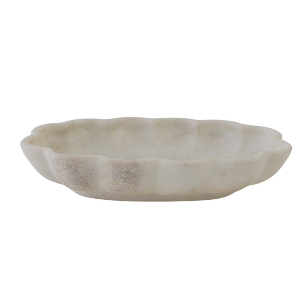 Marble Oval Scalloped Bowl