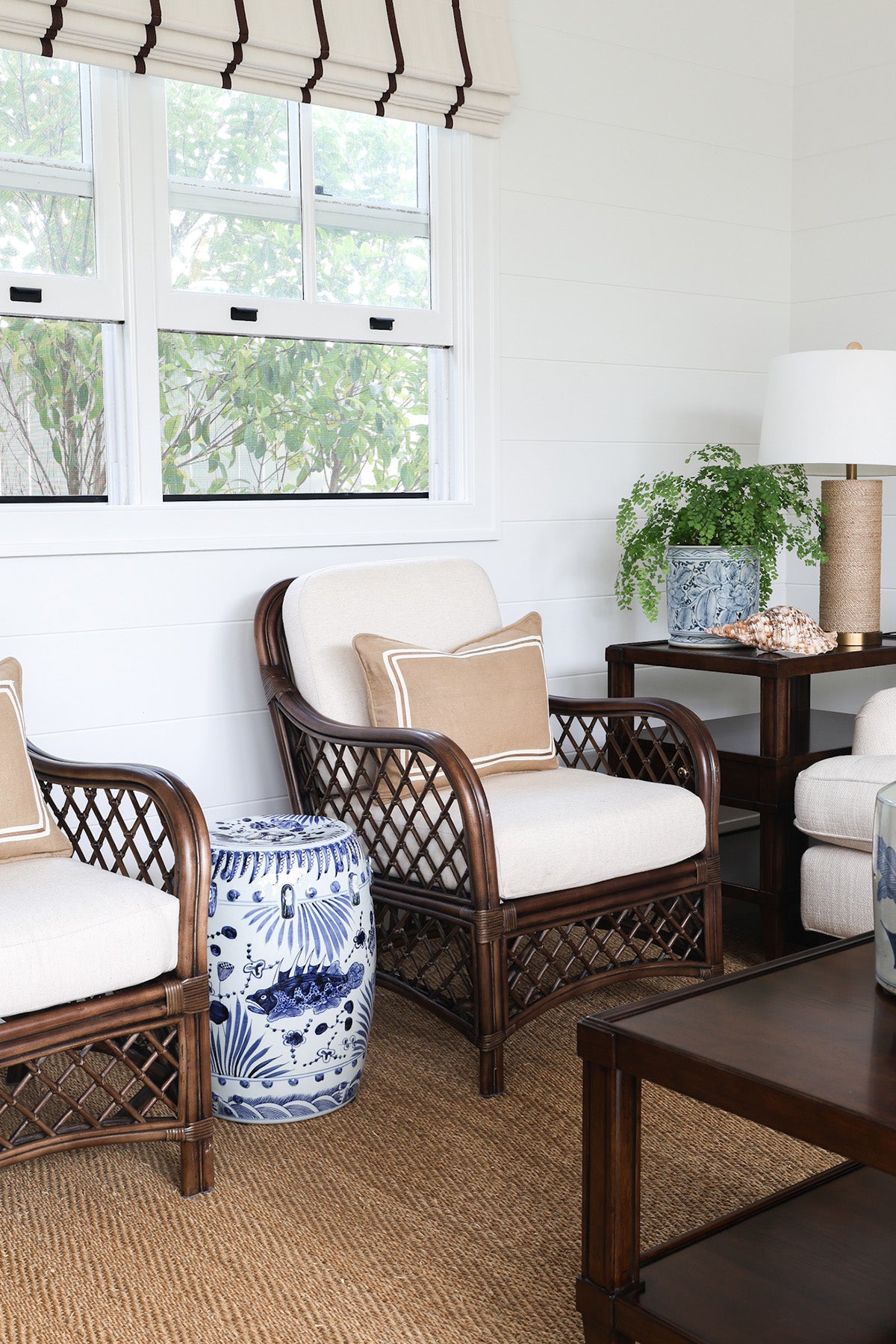 Trellis Dark Rattan Armchair
