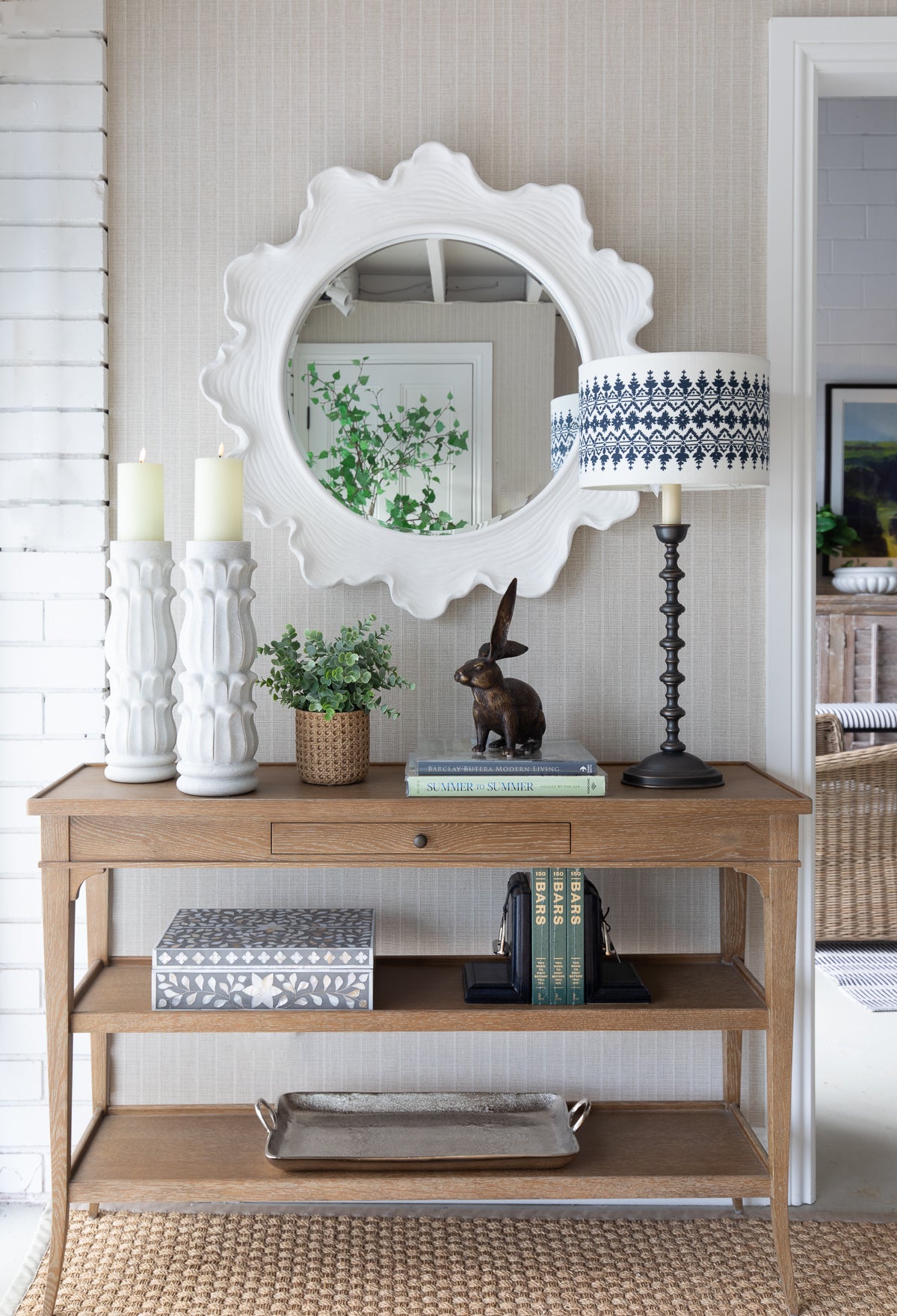 Sea Coral Round Mirror