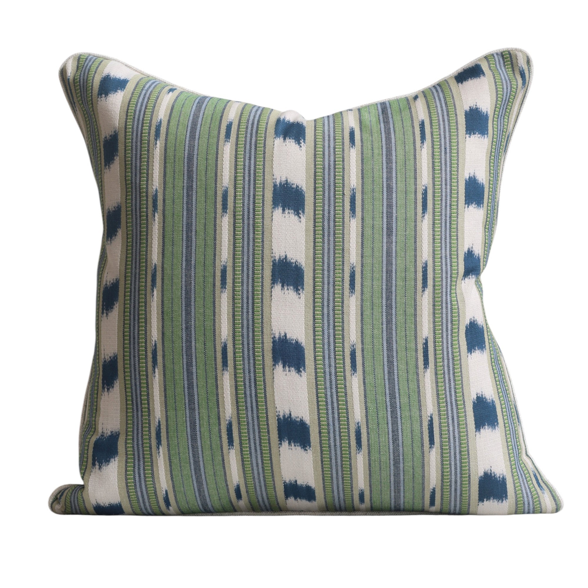 Woven Green Stripe Cushion