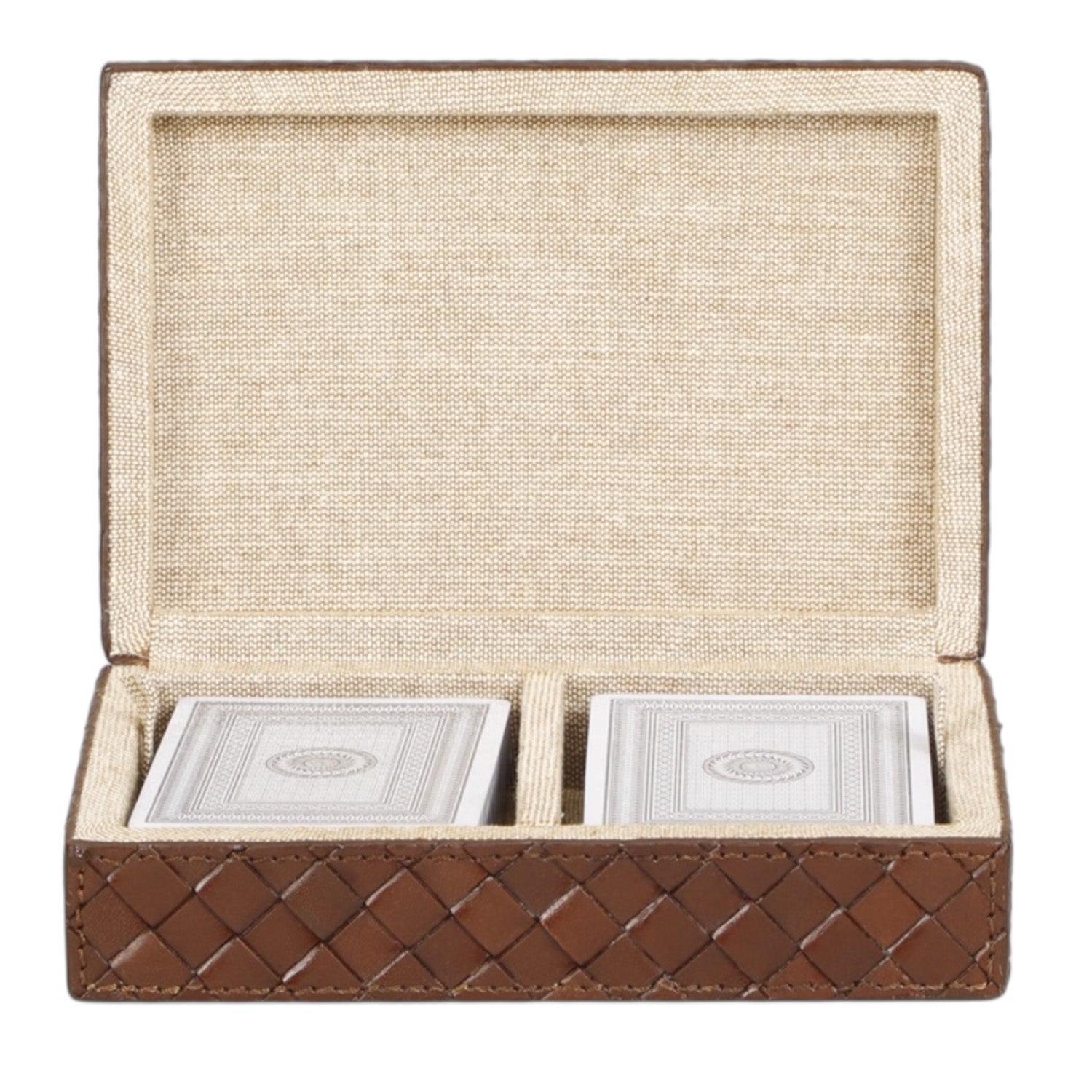 Woven Leather Card Box