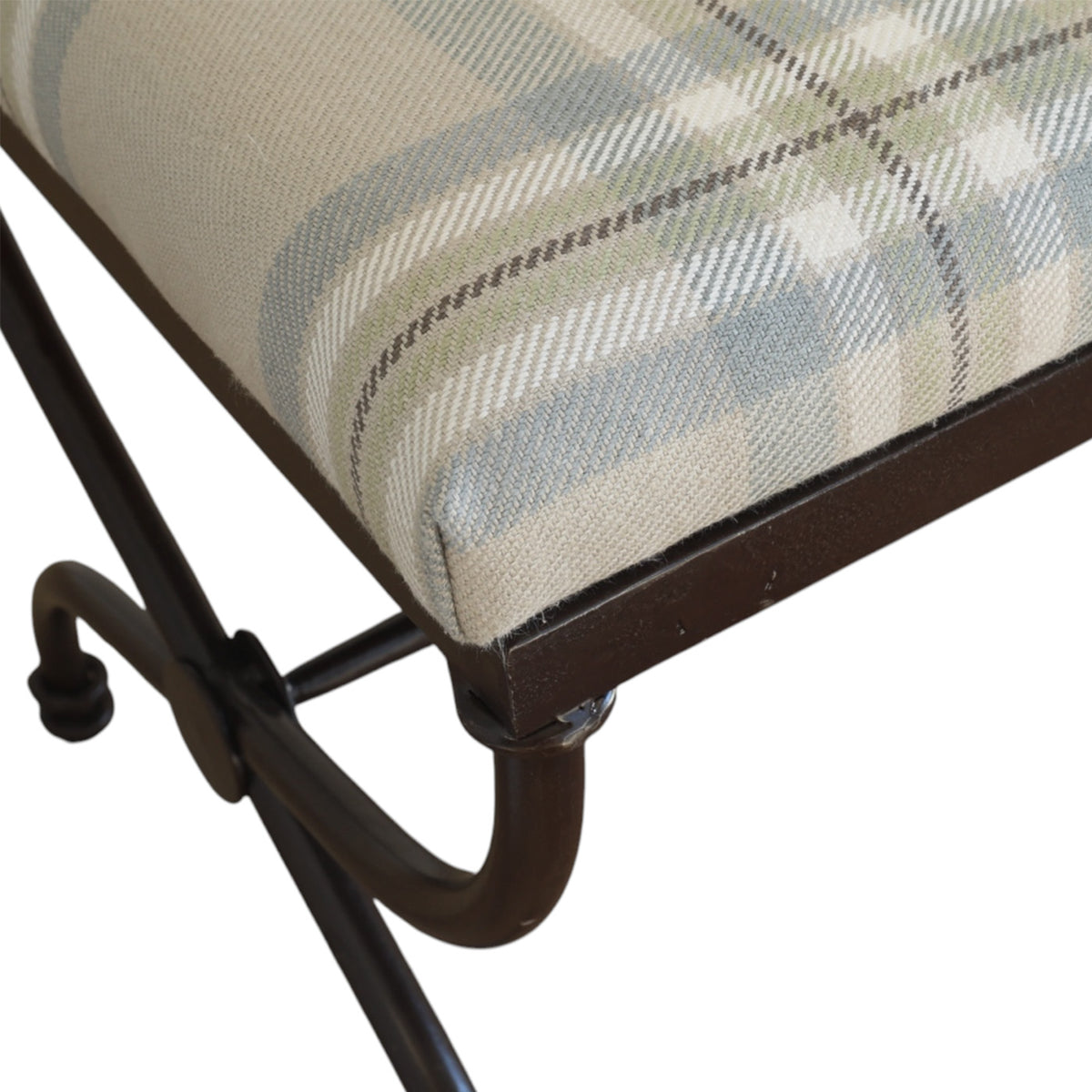 Zara Ottoman in Checked Fabric