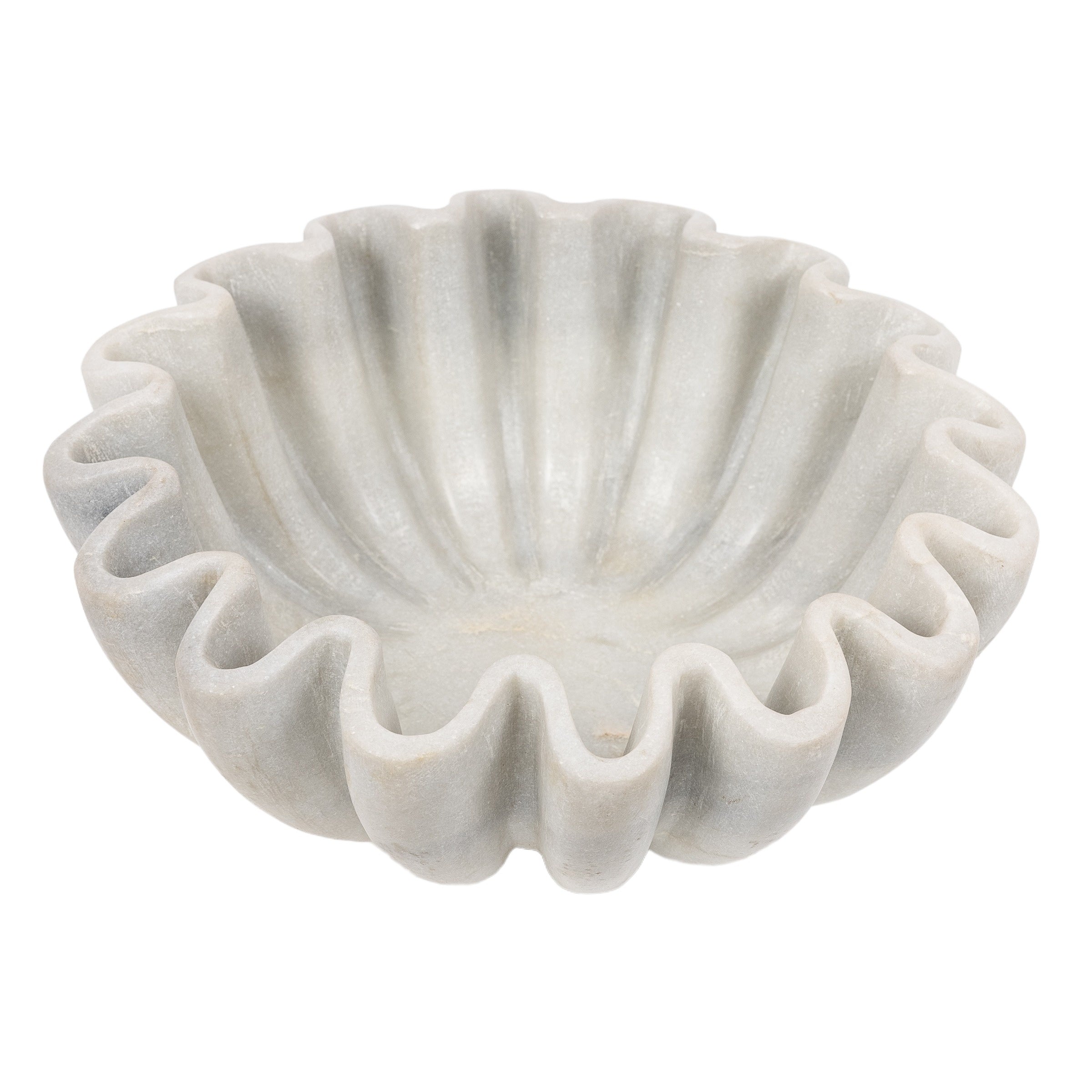 Marble Ruffled Edge Bowl Round